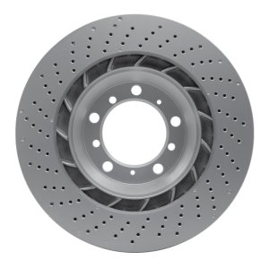 Porsche 718 Cayman Brake Rotor (1) - Right Rear - R1 Concepts - GeoSPEC Coated, Drilled - `16-`23